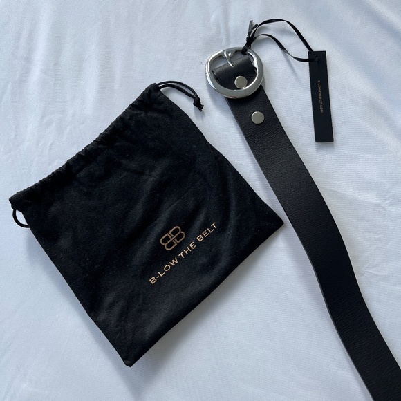 B-Low the Belt Baby Bell Bottom Black Silver Leather Belt Size XS - Picture 9 of 9
